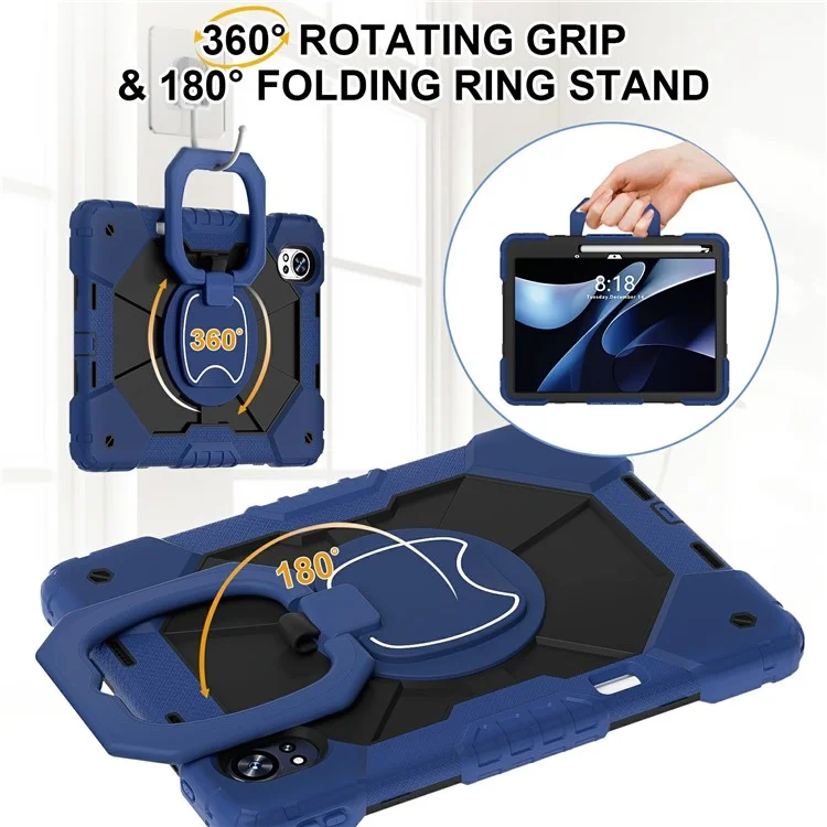 Para Huawei Matepad Air 12 (2024) Case Silicone+PC Kickstand Cubierta de Tableta - Azul Marino / Negro