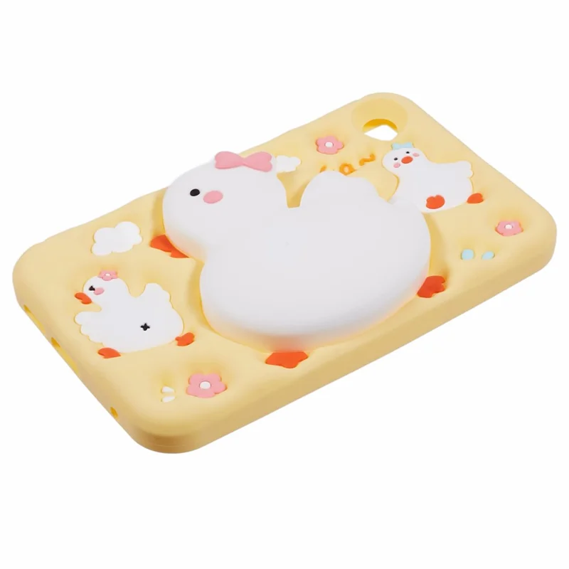 For Samsung Galaxy Tab A11 / A9 Silicone Tablet Case 3D Duck Pattern Design Protective Cover with Shoulder Strap