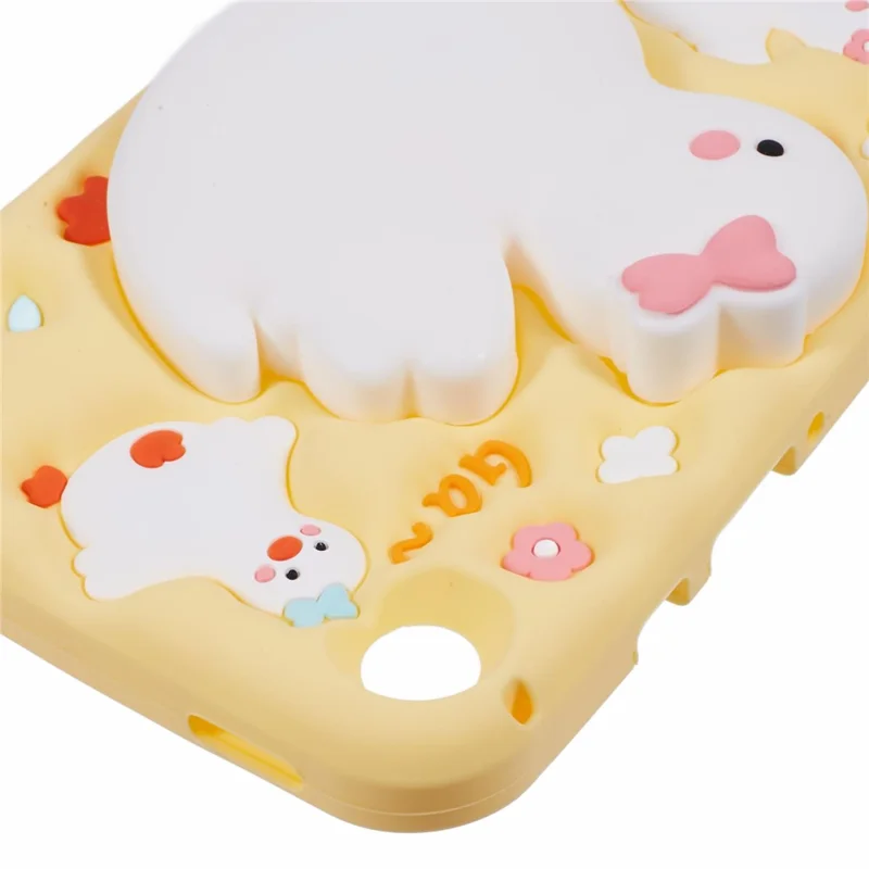 For Samsung Galaxy Tab A11 / A9 Silicone Tablet Case 3D Duck Pattern Design Protective Cover with Shoulder Strap