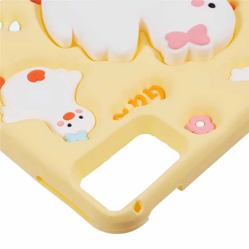 For Xiaomi Redmi Pad SE Silicone Tablet Case 3D Duck Pattern Design Protective Cover with Shoulder Strap