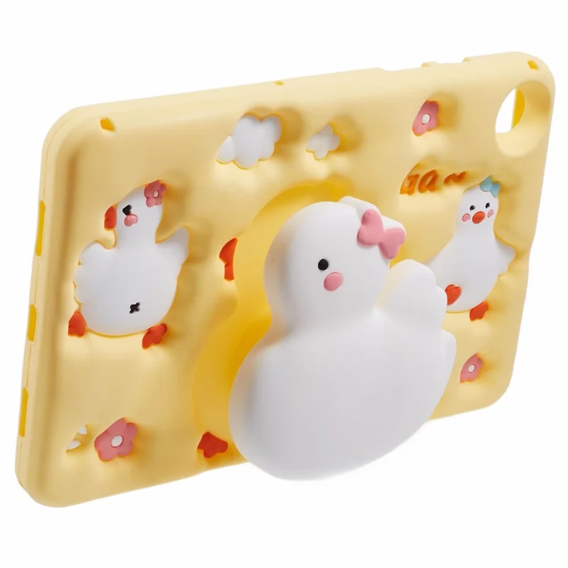 För Samsung Galaxy Tab A8 10,5 (2021) / X205 Silikon surfplatta 3D-ankdesign skyddshölse med axelrem