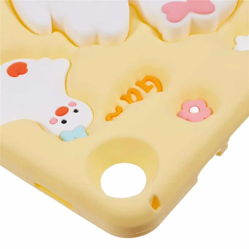 För Samsung Galaxy Tab A8 10,5 (2021) / X205 Silikon surfplatta 3D-ankdesign skyddshölse med axelrem