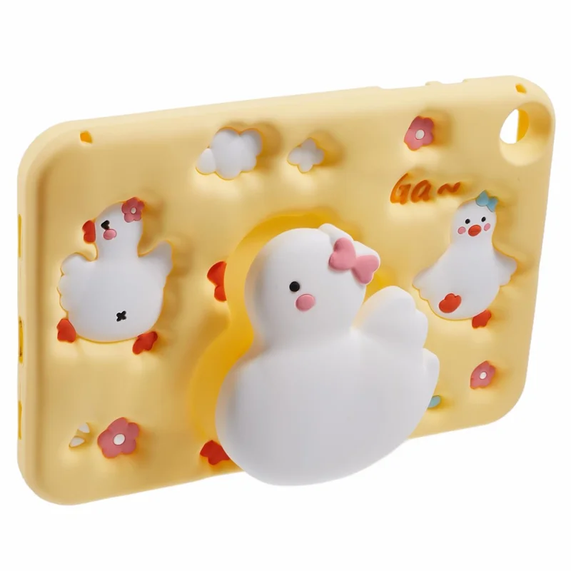 For Samsung Galaxy Tab A11+ / A9+ Silicone Tablet Case 3D Duck Pattern Design Protective Cover with Shoulder Strap