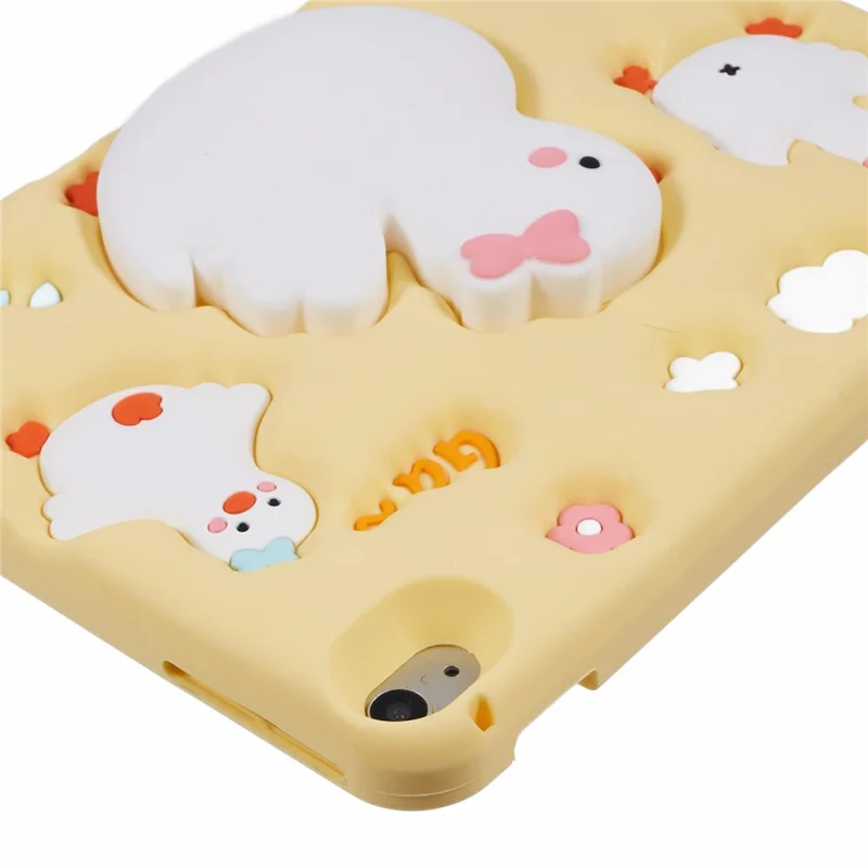 For iPad (2025) / 10.9 (2022) Silicone Tablet Case 3D Duck Pattern Design Protective Cover with Shoulder Strap