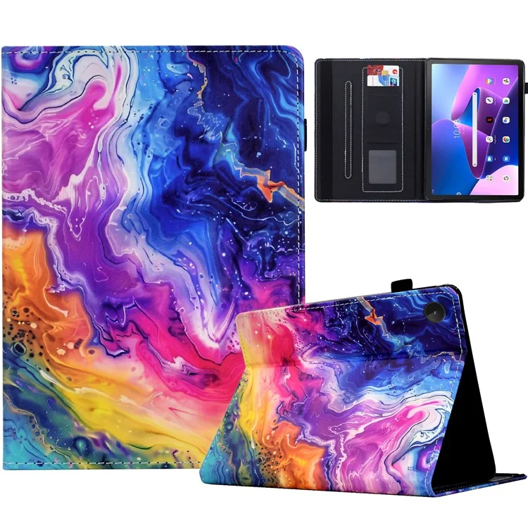 Para Lenovo Tab M10 (Gen 3) Case Patrón de Impresión Tarra de Impresión Tapicitán de Tableta de Cuero Cubierta de Soporte - Patrón de Mármol