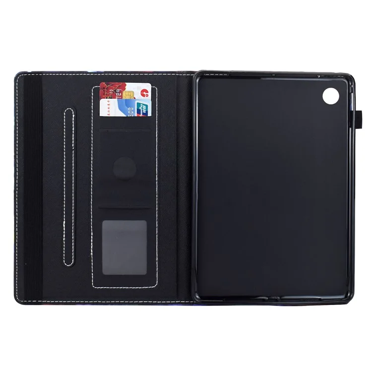 Für Samsung Galaxy Tab A8 10.5 (2021) X205 / X200 Case Pattern Printing Tablet Cover Stoßfestes Leder Kartenfach Ständer Case - Tiger