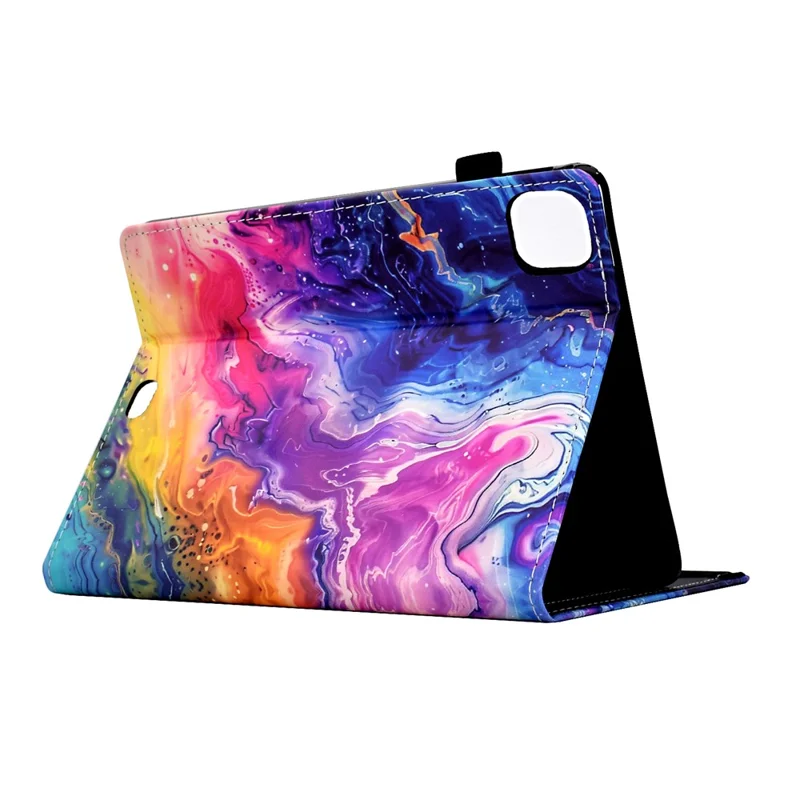 For iPad Pro 11 (2024) Case Pattern Printing Tablet Cover Shockproof Leather Card Holder Stand Case - Marble Pattern