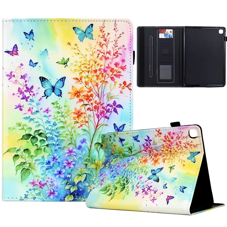 für ipad 10.2 (2020) / (2019) / ipad air 10.5 zoll (2019) / ipad pro 10,5-zoll (2017) fallmuster-drucktablettenabdeckung - blumen und schmetterlinge