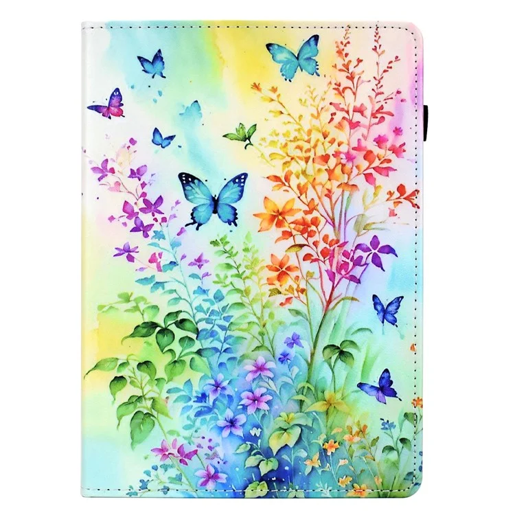 für ipad 10.2 (2020) / (2019) / ipad air 10.5 zoll (2019) / ipad pro 10,5-zoll (2017) fallmuster-drucktablettenabdeckung - blumen und schmetterlinge