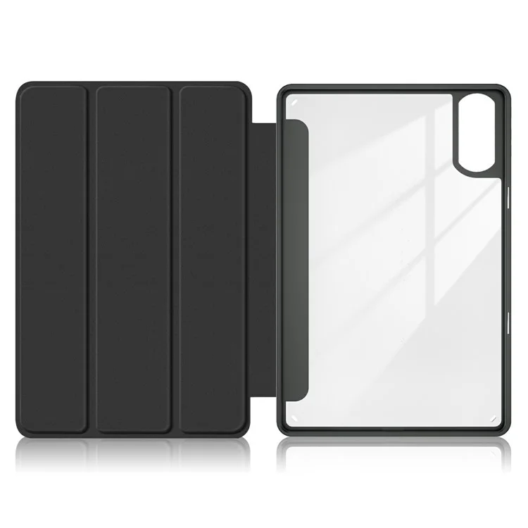 Para Blackview Tab 16 Pro Case Auto Sleep / Wake PU Leather Flip Tablet Cover Triple-Fold Stand - Black