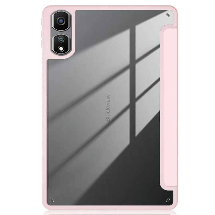 For Blackview Tab 16 Pro Case Auto Sleep / Wake PU Leather Flip Tablet Cover Triple-Fold Stand - Pink