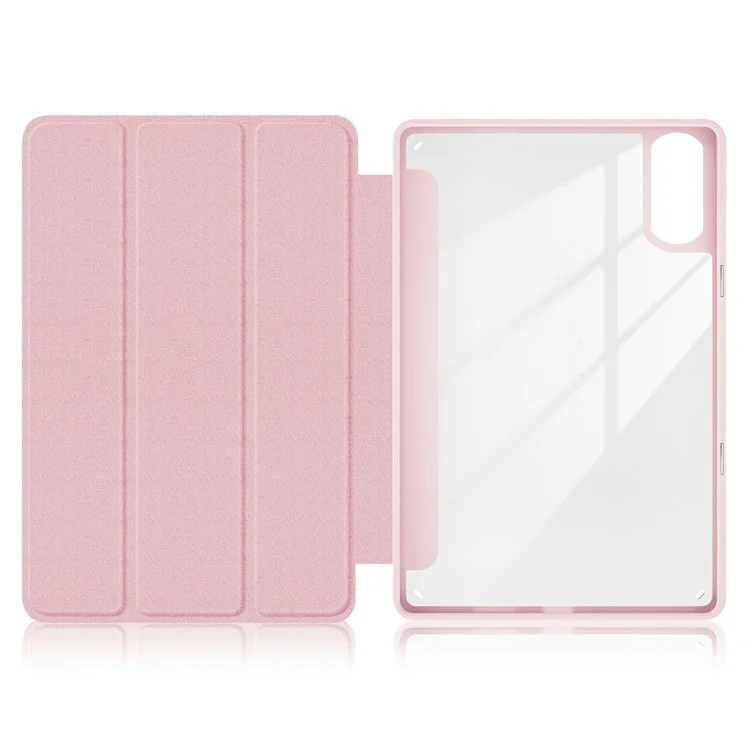 For Blackview Tab 16 Pro Case Auto Sleep / Wake PU Leather Flip Tablet Cover Triple-Fold Stand - Pink