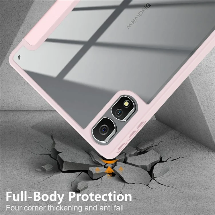 For Blackview Tab 16 Pro Case Auto Sleep / Wake PU Leather Flip Tablet Cover Triple-Fold Stand - Pink