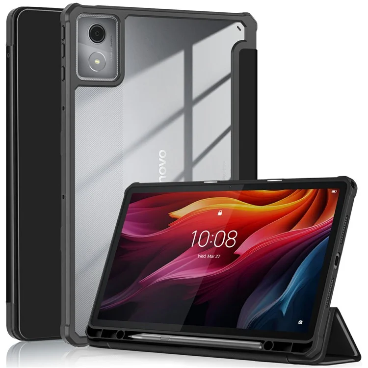 Для Lenovo Tab K11 Plus TB230XC Case Auto Sleep Sleep / The Wake pu Кожаная Плавная Крышка Таблетки с Тройной Стойкой - Черный
