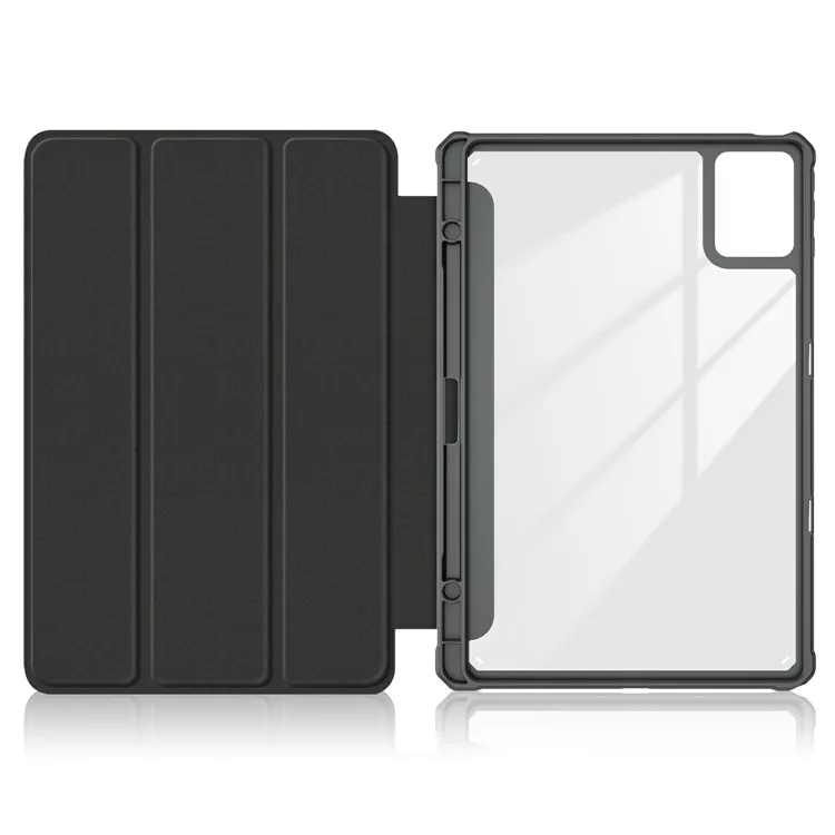 Для Lenovo Tab K11 Plus TB230XC Case Auto Sleep Sleep / The Wake pu Кожаная Плавная Крышка Таблетки с Тройной Стойкой - Черный