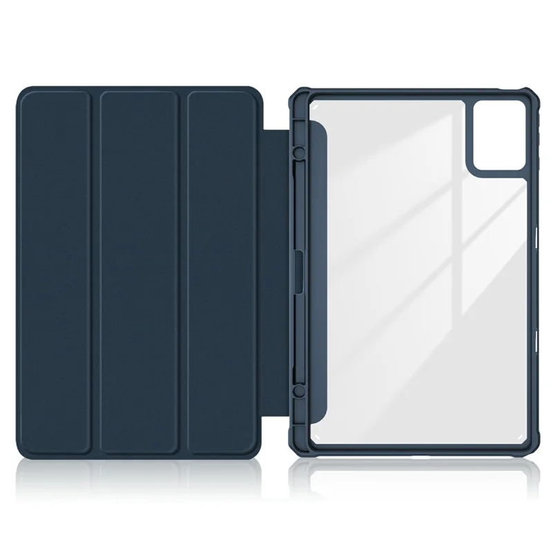 For Lenovo Tab K11 Plus TB230XC Case Auto Sleep / Wake PU Leather Flip Tablet Cover Triple-Fold Stand - Dark Blue