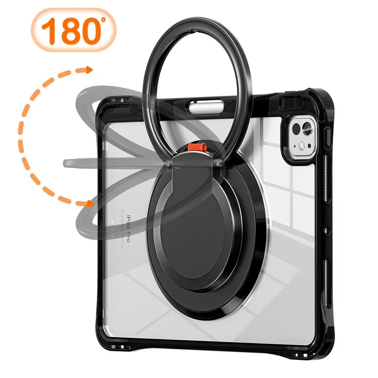 Per Ipad Pro 11 (2024) Case Kickstand Pc+tpu+copertina di Tablet Acrilico - Nero