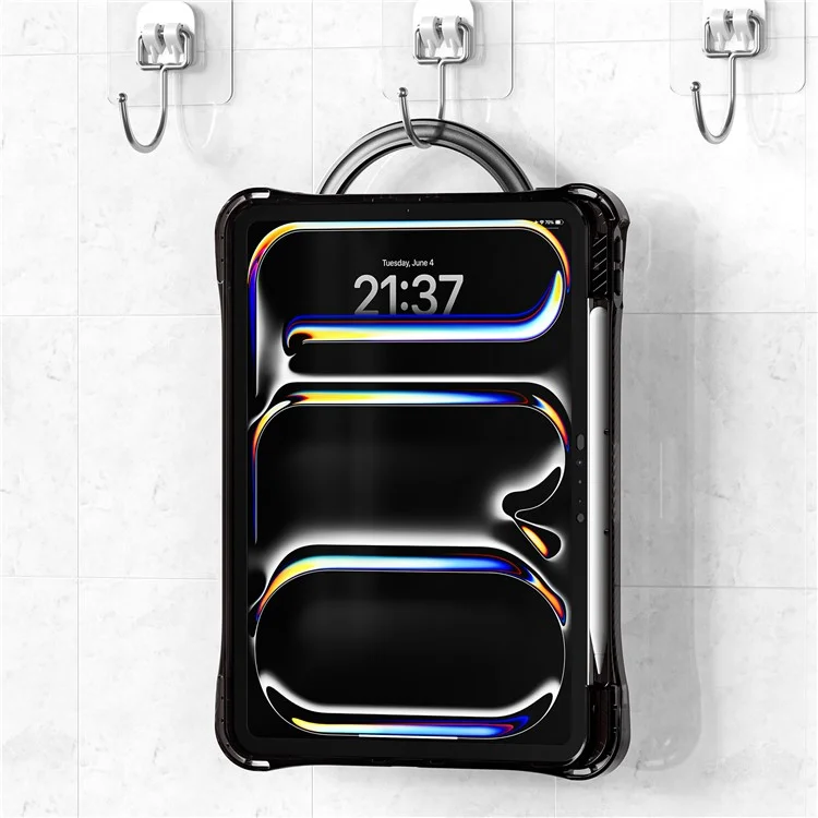 Per Ipad Pro 11 (2024) Case Kickstand Pc+tpu+copertina di Tablet Acrilico - Nero