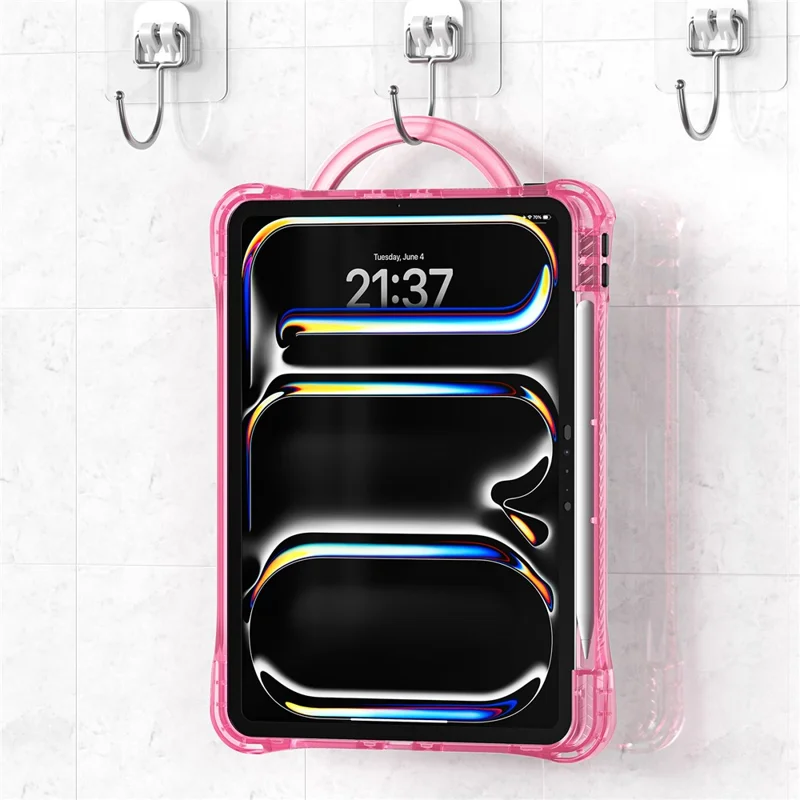 For iPad Pro 11 (2025) / 11 (2024) Case Rotary Kickstand PC+TPU+Acrylic Tablet Cover - Rose