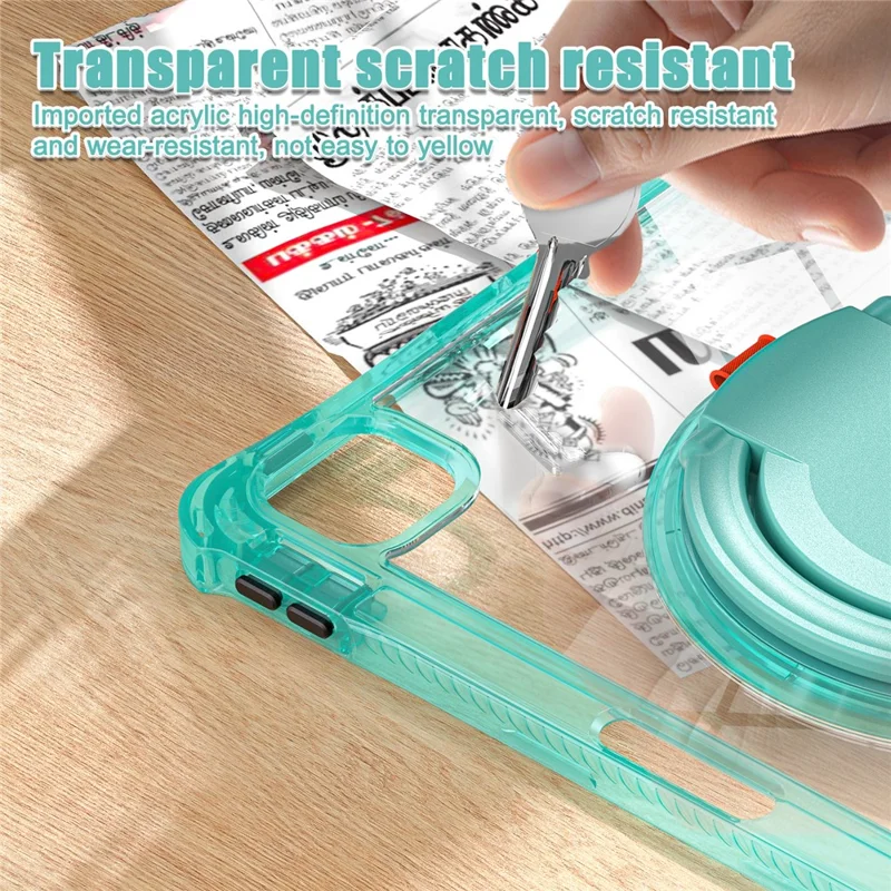 For iPad Pro 11 (2025) / 11 (2024) Case Rotary Kickstand PC+TPU+Acrylic Tablet Cover - Light Green