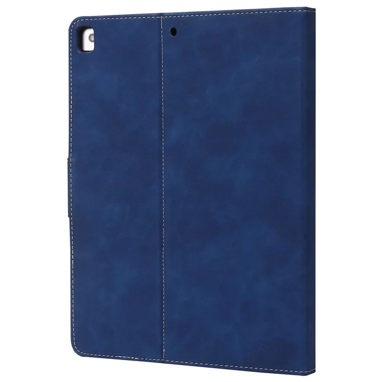 For iPad 10.2 (2021)/(2020)/(2019) PU Leather Smart Cover Wallet Design Folio Stand Tablet Case with Pencil Holder – Dark Blue