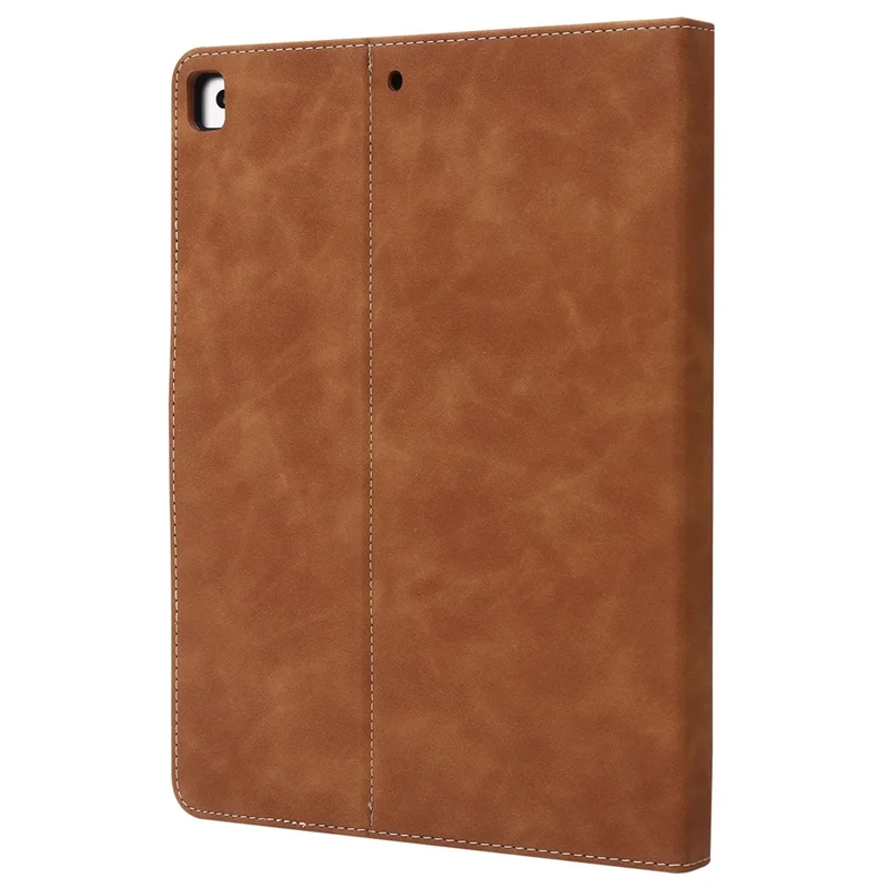 For iPad 10.2 (2021)/(2020)/(2019) PU Leather Smart Cover Wallet Design Folio Stand Tablet Case with Pencil Holder – Brown