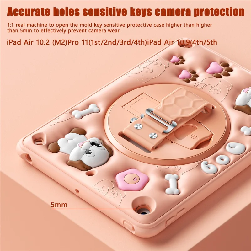 Für Das Ipad 10.2 (2021) /(2020) /(2019) Case Kickstand Netter Hundepc+silikon+tpu -tablet -tablet -abdeckung