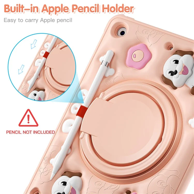 Для Ipad 10.2 (2021) /(2020) /(2019) Case Cuest Cute Dog Pattern Kickstand PC+Silicone+TPU Tablet Cover