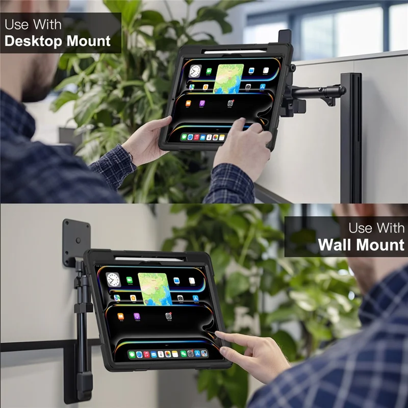 For iPad Pro 13 (2025) / 13 (2024) Case Kickstand PC+Silicone Tablet Cover