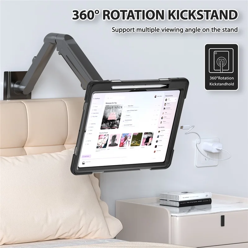 For iPad Pro 13 (2025) / 13 (2024) Case Kickstand PC+Silicone Tablet Cover