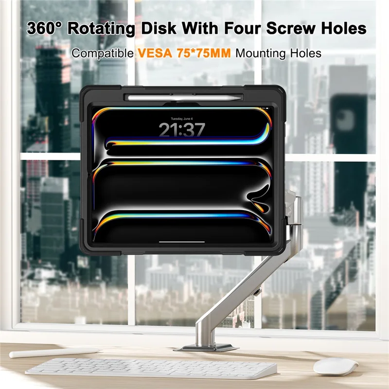 For iPad Pro 13 (2025) / 13 (2024) Case Kickstand PC+Silicone Tablet Cover