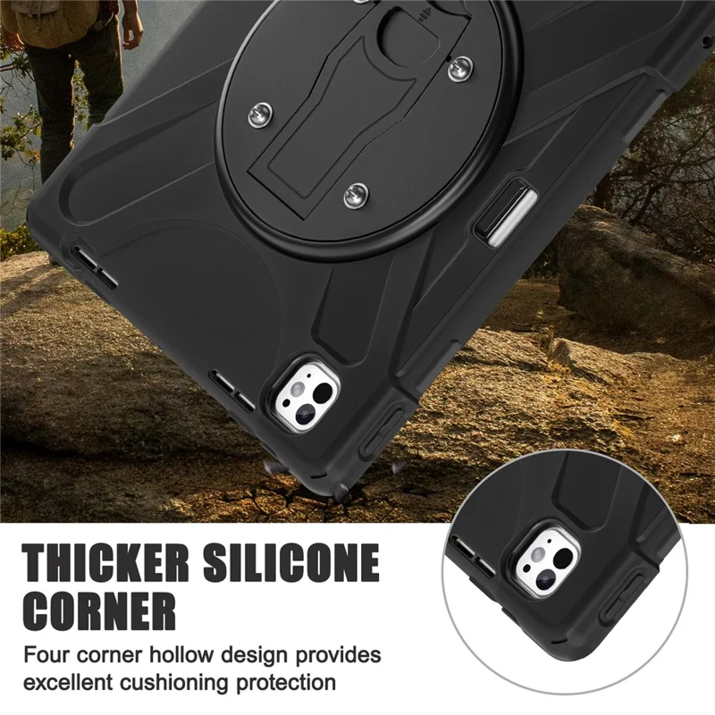 For iPad Pro 13 (2025) / 13 (2024) Case Kickstand PC+Silicone Tablet Cover