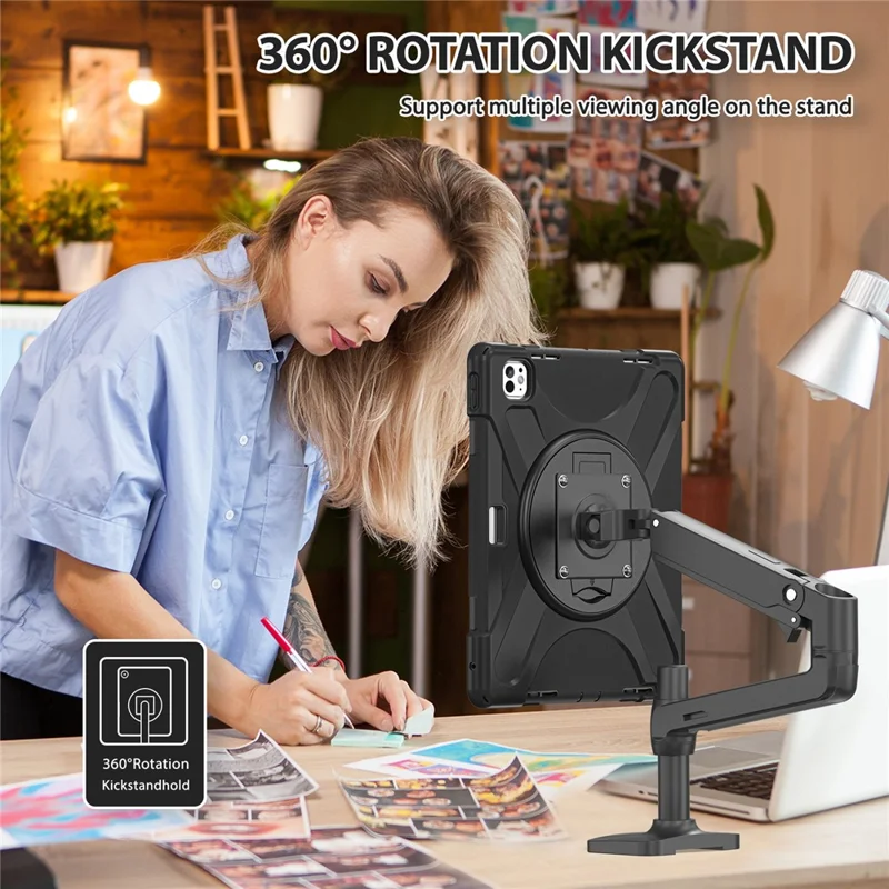 For iPad Pro 13 (2025) / 13 (2024) Case Kickstand PC+Silicone Tablet Cover