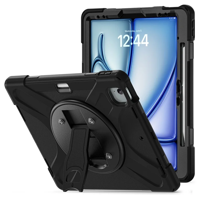 For iPad Air 13 (2025) / (2024) / Pro 12.9 (2022) / (2021) / (2020) / (2018) Case Kickstand PC+Silicone Tablet Cover