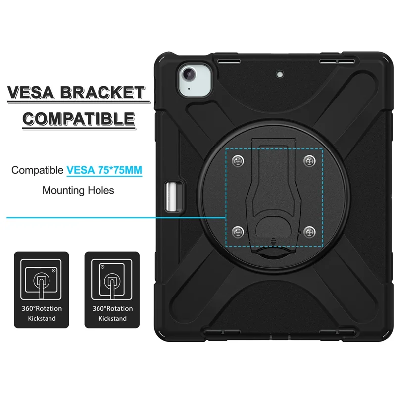 For iPad Air 13 (2025) / (2024) / Pro 12.9 (2022) / (2021) / (2020) / (2018) Case Kickstand PC+Silicone Tablet Cover