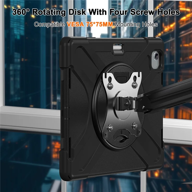 For iPad Air 13 (2025) / (2024) / Pro 12.9 (2022) / (2021) / (2020) / (2018) Case Kickstand PC+Silicone Tablet Cover