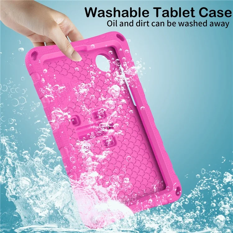 Pour Xiaomi Redmi Pad SE 4G 8.7 pouces Étui Papillon Pied Évolutif EVA Housse de tablette avec Bandoulière - Rose