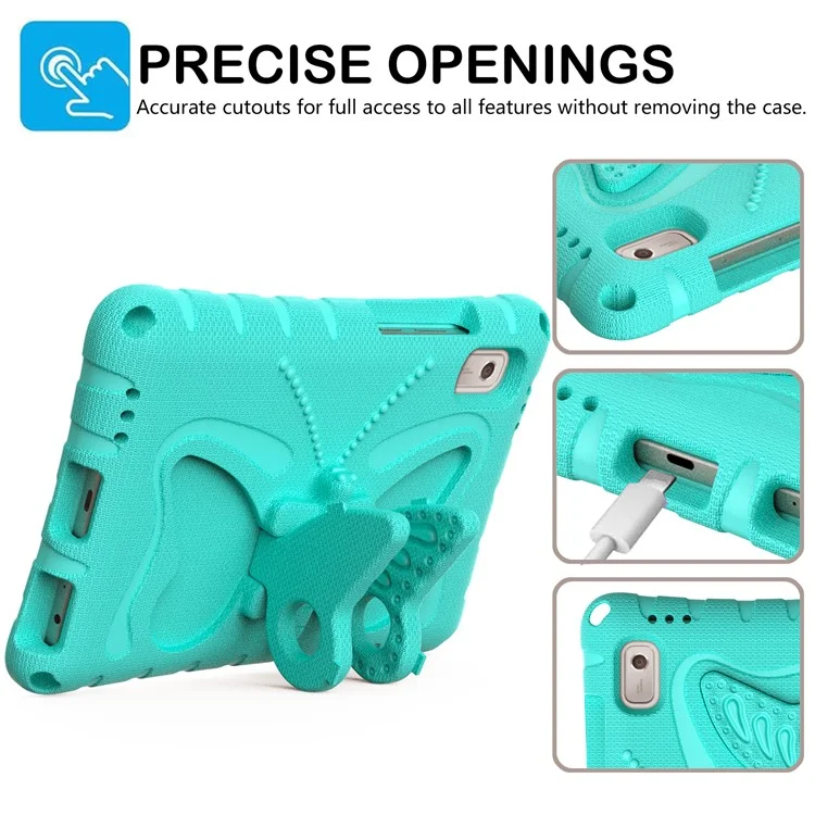 Pour Lenovo Tab M9 Butterfly Kickstand Eva Tablet Cover Avec Bandoulière - Green à la Menthe