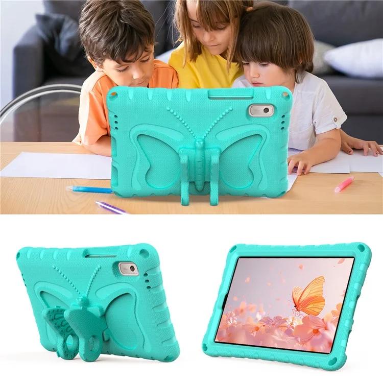 Pour Lenovo Tab M9 Butterfly Kickstand Eva Tablet Cover Avec Bandoulière - Green à la Menthe