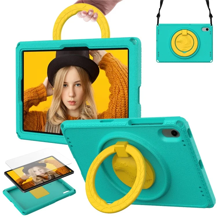 Para Huawei Matepad se 11 / Tab de Lenovo M11 / Samsung Galaxy Tab S9 fe / S9 / S8 / S7 / Xiaomi Redmi Pad SE / Pad 6 Cubierta de Patada de Patrón de Águila - Verde Claro