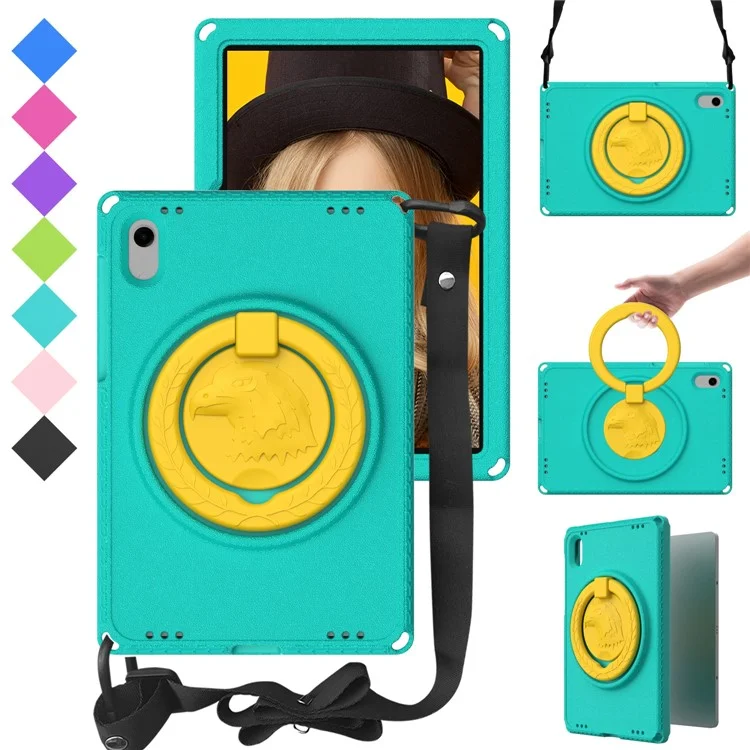 Para Huawei Matepad se 11 / Tab de Lenovo M11 / Samsung Galaxy Tab S9 fe / S9 / S8 / S7 / Xiaomi Redmi Pad SE / Pad 6 Cubierta de Patada de Patrón de Águila - Verde Claro