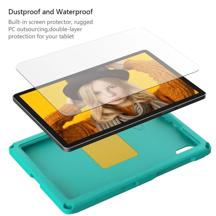 Para Huawei Matepad se 11 / Tab de Lenovo M11 / Samsung Galaxy Tab S9 fe / S9 / S8 / S7 / Xiaomi Redmi Pad SE / Pad 6 Cubierta de Patada de Patrón de Águila - Verde Claro