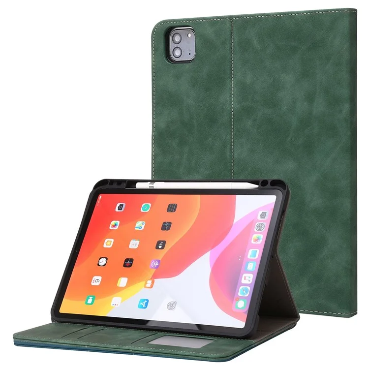 Para Ipad Air (2020)/(2022)/iPad Pro 11 Polegadas (2021)/(2020)/(2018) PU Caterla de Catera Pene - Verde