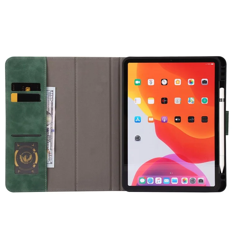 Für Ipad Air (2020)/(2022)/iPad Pro 11-zoll (2021)/(2020)/(2018) PU Leder-brieftaschen-stiftschlitzhülle Flip Ständer Auto Wake/Sleep Protective Tablet Tablet Cover - Grün