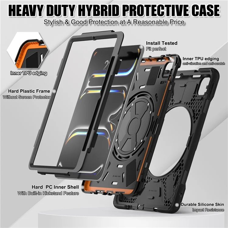 Per Apple Ipad Pro 11 (2024) Case Kickstand Pc+cover Tablet in Silicone