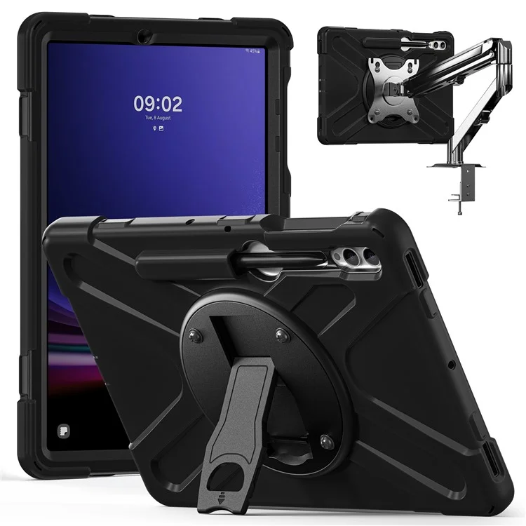 Для Samsung Galaxy Tab S9 Fe+ X610 / S9+ X810 / S8+ X800 / S7 fe T730 / S7+ T970 Case Kickstand Pc+ Silicone Tablet Cover
