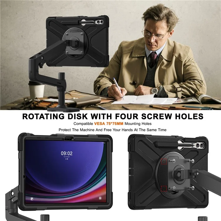 Для Samsung Galaxy Tab S9 Fe+ X610 / S9+ X810 / S8+ X800 / S7 fe T730 / S7+ T970 Case Kickstand Pc+ Silicone Tablet Cover