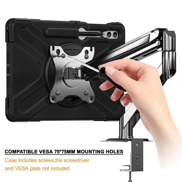 Для Samsung Galaxy Tab S9 Fe+ X610 / S9+ X810 / S8+ X800 / S7 fe T730 / S7+ T970 Case Kickstand Pc+ Silicone Tablet Cover