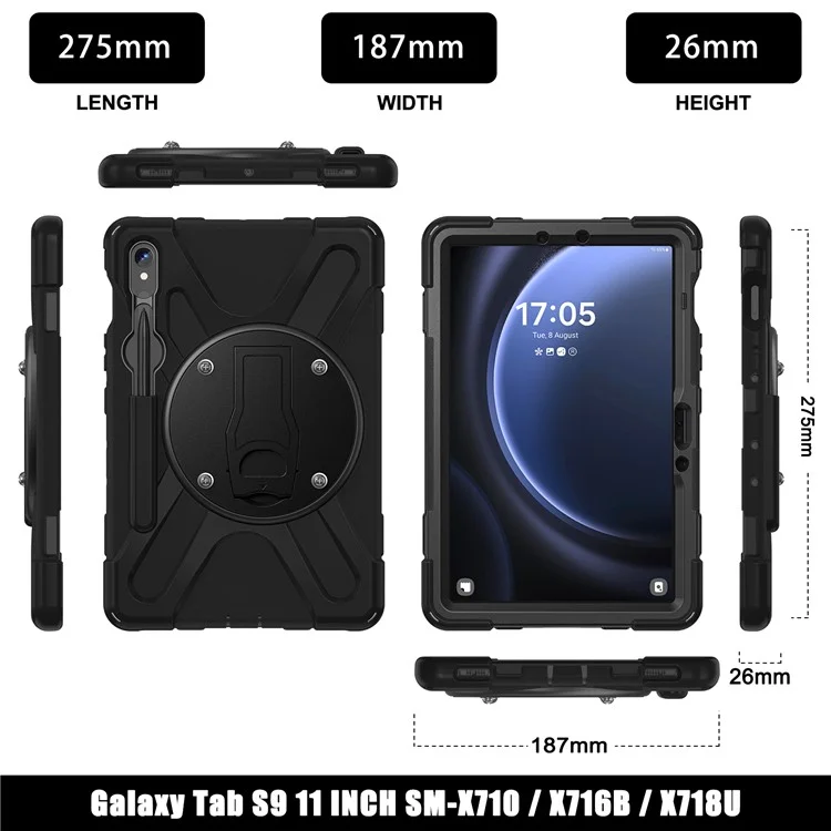 Für Samsung Galaxy Tab S9 FE X510 / S9 X710 / S8 X700 / S7 T870 Hülle Ständer PC+Silikon Tablet Abdeckung