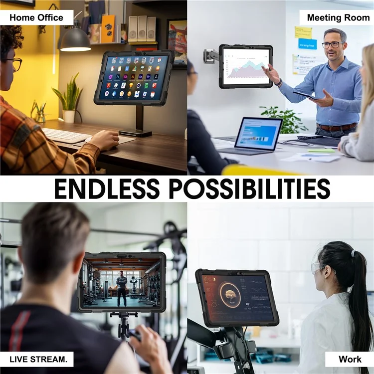 Für Samsung Galaxy Tab S9 FE X510 / S9 X710 / S8 X700 / S7 T870 Hülle Ständer PC+Silikon Tablet Abdeckung